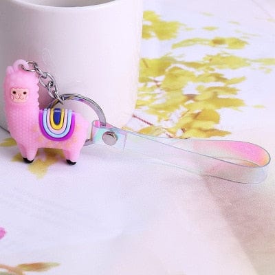 New Qualitied Original cartoon Lamb cute Luck Zodiac Alpaca keychain key ring Simulation Animals Pendant Jewelry Birthday gift