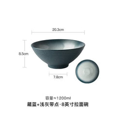 Japanese Ramen Bowl Ceramic Bowl Household Salad Bowl Creative Specialty Restaurant Tableware - Wowza