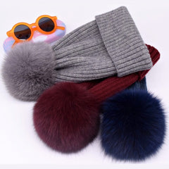 2022 New winter hat luxury quality Fox fur pompom hats beanie High quality Girls women bonnet winter hats for women