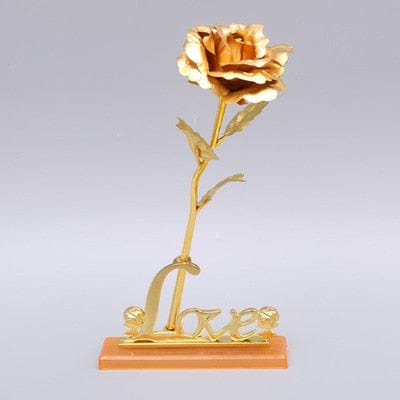 Valentine's Day Creative Gift 24K Foil Plated Rose Gold Rose Lasts Forever Love Wedding Decor Lover Lighting Roses Creative Gift