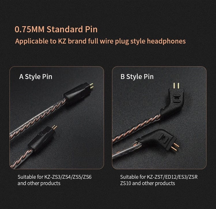 KZ ZS10 ZSN ZEX PRO In Ear Cable High-Purity Oxygen-Free Copper Twisted Upgrade Cable 2pin Cable For KZ ZEX Silver plated Cable