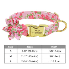 Fashion Printed Dog Collar Personalized Nylon Dog Collar Custom Pet Puppy Cat Collars Engraved ID Tag Collars Dog Accessories