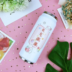 Creative Stainless Steel Japan Juice Candy Color Drink Cans Thermos Portable Unisex Students Personality Trendy Straw Cup - Wowza