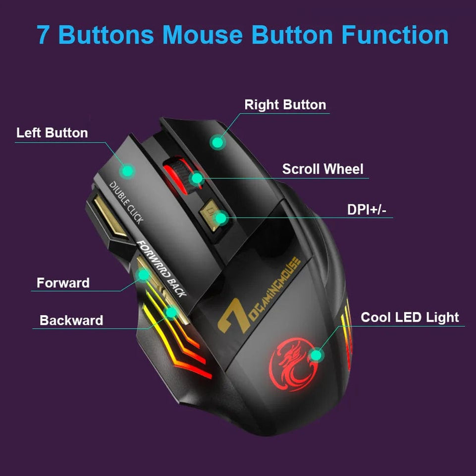 Rechargeable Wireless Mouse Bluetooth Gamer Gaming Mouse Computer Ergonomic Mouse With Backlight RGB Silent Mice For Laptop PC