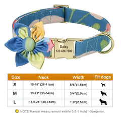 Fashion Printed Dog Collar Personalized Nylon Dog Collar Custom Pet Puppy Cat Collars Engraved ID Tag Collars Dog Accessories