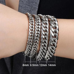 Thick Stainless Steel Bracelet for Men, Hand Chain, Punk Male Bracelets, Jewelry Accessories, Gift, 8mm-14mm Wide