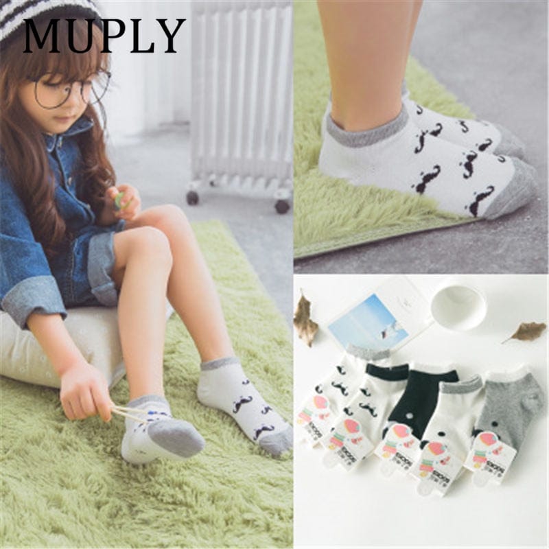 5 Pair/lot Cotton Baby Socks Printing mustache Girls Boys Children Socks Spring Autumn Infant Toddler Kids Socks For 1-3 Year