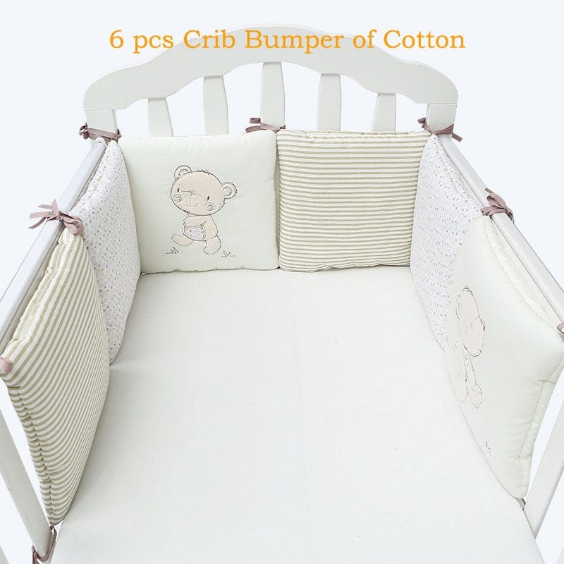 6 Pcs/Set Children's Cot Bumper Baby Head Protector Baby Bed Protection Bumper Cotton Cot Baby Bumpers In the Crib