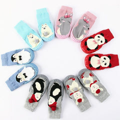 Toddler Indoor Sock Shoes Newborn Baby Socks Winter Thick Terry Cotton Baby Girl Sock with Rubber Soles Infant Animal Funny Sock