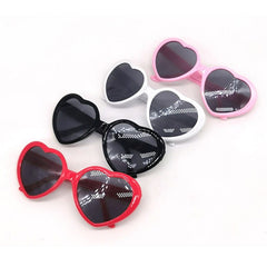 Love Heart Shaped Effects Glasses Watch The Lights Change to Heart Shape At Night Diffraction Glasses Women Fashion Sunglasses