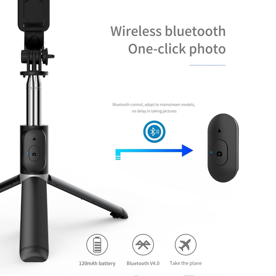 FANGTUOSI 2021 New Wireless selfie stick tripod Bluetooth Foldable Monopod With Led light remote shutter For iphone