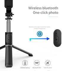 Wireless selfie stick tripod Bluetooth Foldable Monopod With Led light remote shutter For iphone