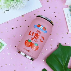 Creative Stainless Steel Japan Juice Candy Color Drink Cans Thermos Portable Unisex Students Personality Trendy Straw Cup - Wowza