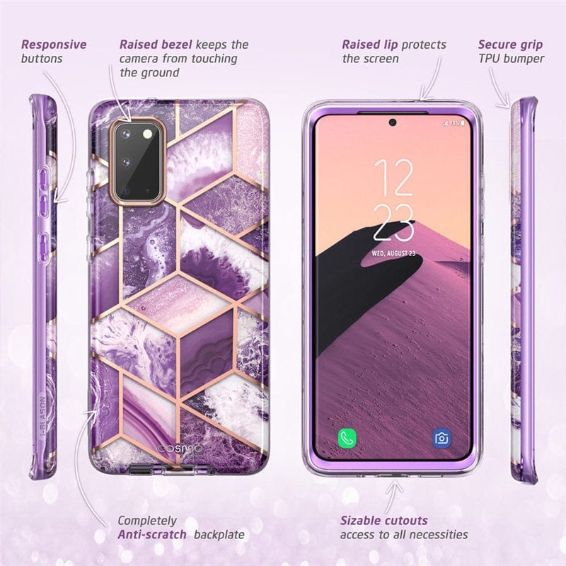For Samsung Galaxy S20 Case / S20 5G Case i-Blason Cosmo Full-Body Glitter Marble Bumper Cover WITHOUT Built-in Screen Protector