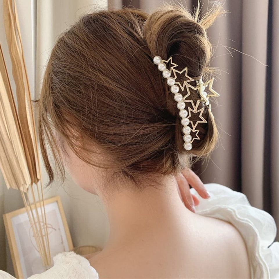 Korean Acrylic Hair Claws Pearl Claw Clips For Woman Large Size Barrette Crab  For Girl Shark Clip Fashion Hair Accessories