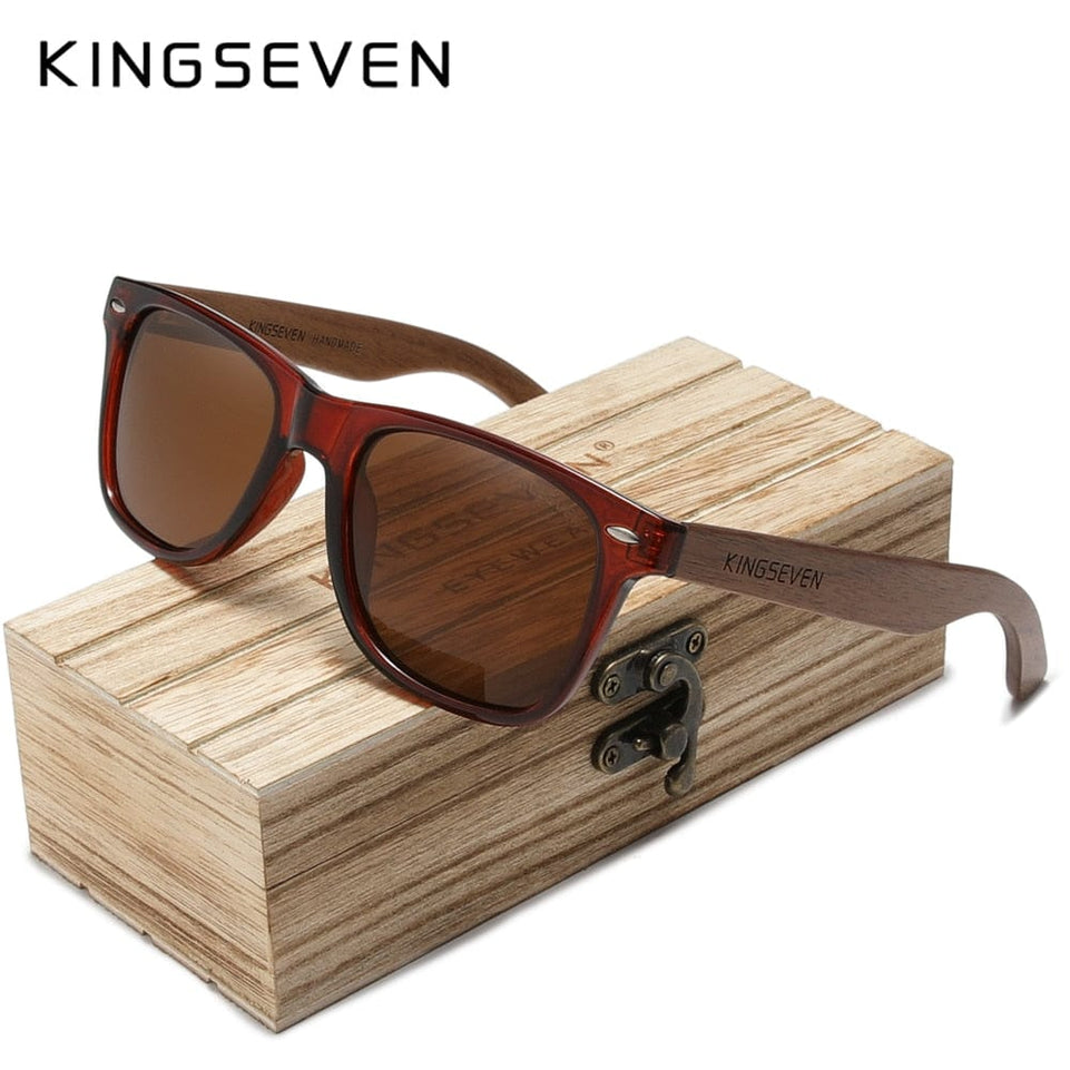 KINGSEVEN Brand 2022 Fashion Handmade Natural Wooden Sunglasses For Men Women Polarized Sun Glasses UV400 Mirror Male Eyewear