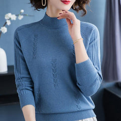 PEONFLY Turtleneck Sweater Autumn Winter Knitted Pullovers Women Sweaters Casual Loose Long Sleeve Solid Color Female Jumper