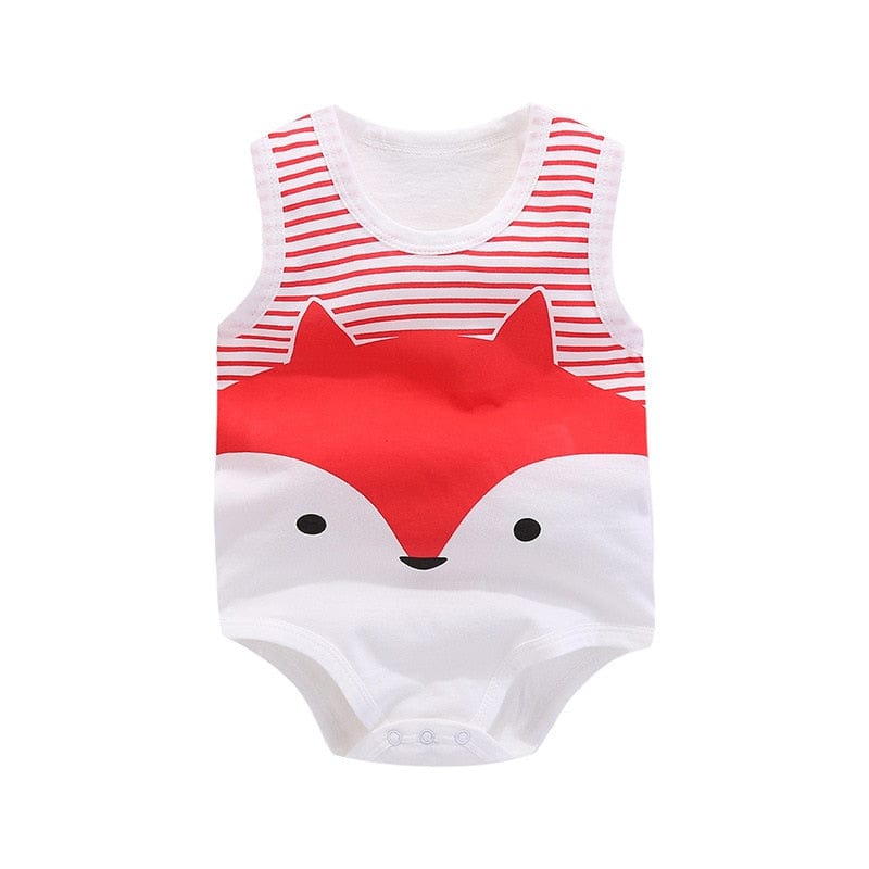 Summer Sleeveless Animal Bodysuit Newborn Baby Boy Bodysuit cotton funny swimsuit Body Baby Girl costume Minibabies short home