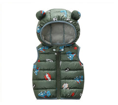 2020 Autumn Children Warm Down Vest Baby Cotton Waistcoat Kids Outerwear Vest Children Clothing Boys Girls Hooded Jackets Vest