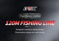 120M Fluorocarbon Coating Fishing Line 0.20mm-0.60mm 7.15LB-45LB Carbon Fiber Leader Line Fishing Lure Wire Sinking Line Japan