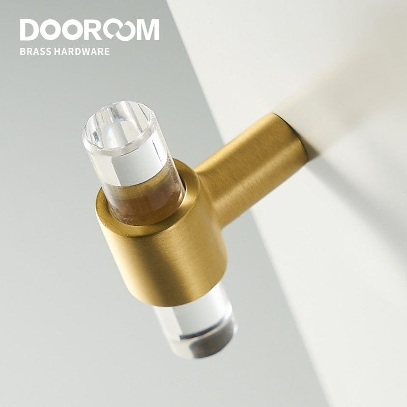 Dooroom Brass Acrylic Furniture Handles Modern Fashionable Long Pulls Cupboard Wardrobe Dresser Shoe Box Drawer Cabinet Knobs