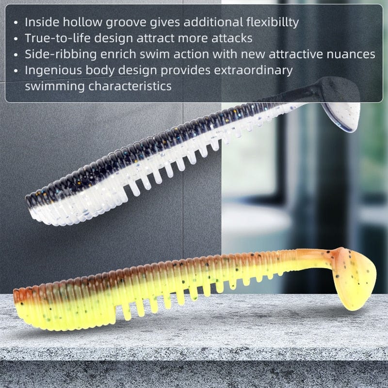 MEREDITH Awaruna Fishing Lures 8cm 9.5cm 13cm Artificial Baits Wobblers Soft Lures Shad Carp Silicone Fishing Soft Baits Tackle