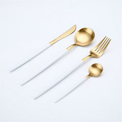 Rose Gold Tableware Set Stainless Steel Cutlery Set Western Food Tableware Luxury Fork Teaspoon Knife Cutlery Set fork spoon - Wowza