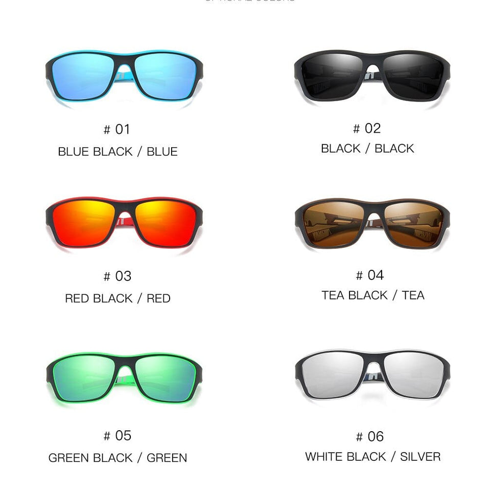 Fashion Classic Square Polarized Sunglasses Men Women Sports Outdoor Beach Fishing Travel Colorful Sun Glasses UV400 Goggles