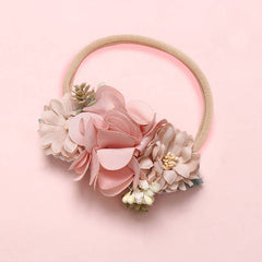 Balleen Shiny Fashion Florals Headband Newborn Baby Elastic Princess Hairbands Child Kids Pearl Fresh Style Cute Headwear Gifts