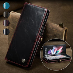 for Samsung Galaxy Z Fold3 5G Fold 3 Retro Purse Leather Case,CaseMe Luxury Magneti Card Holder Wallet Cover for Galaxy Fold 3