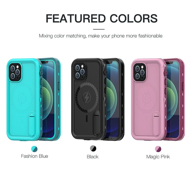 IP68 Real Waterproof Phone Case For iPhone 12 Pro Max 12 Mini 12 Pro Underwater Diving Water Proof Hide Bracket Phone Covers