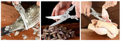 Kitchen Scissors Chicken Bone Kitchen Shears,Duck Fish Cutter 4Cr Stainless Steel Fish Scissors Scale Clean Cook Scissors Knife