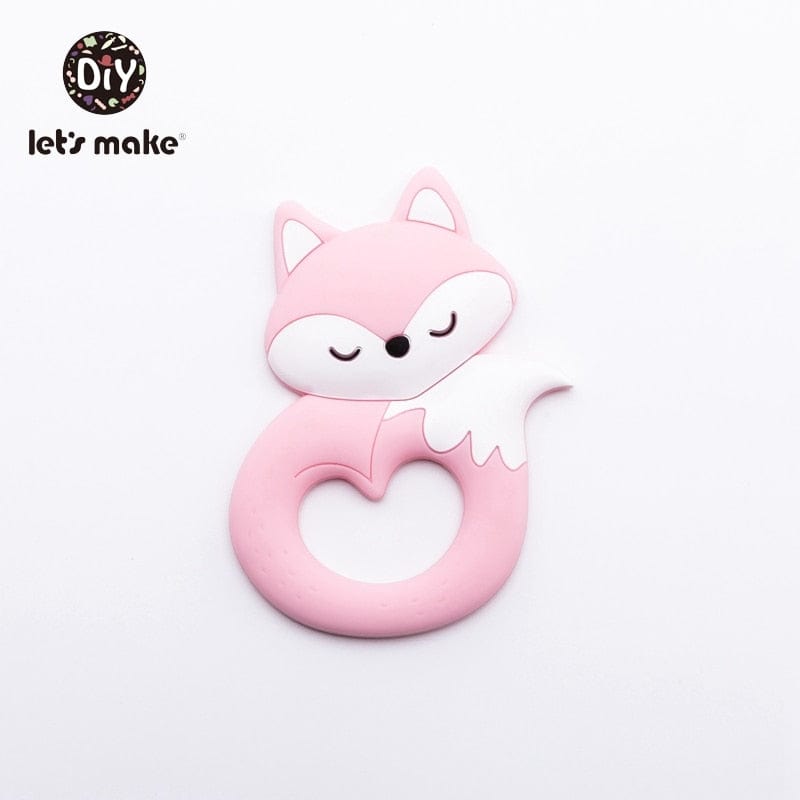 Tiny Rod BPA Free Food Grade Silicone Teethers Cartoon Animals Shape Pacifier Clips DIY Accessories Baby Teething 1pc Let's Make