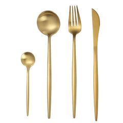 Rose Gold Tableware Set Stainless Steel Cutlery Set Western Food Tableware Luxury Fork Teaspoon Knife Cutlery Set fork spoon - Wowza