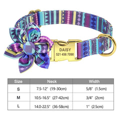 Fashion Printed Dog Collar Personalized Nylon Dog Collar Custom Pet Puppy Cat Collars Engraved ID Tag Collars Dog Accessories