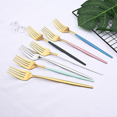 24Pcs Mirror Gold Dinnerware Cutlery Set Stainless Steel Tableware Set Knife Fork Coffee Spoon Party Flatware Silverware Set - Wowza