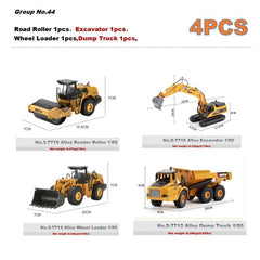 HUINA Alloy Diecast Excavator 1:50 Engineering Construction Model Bulldozer Metal Truck for Boys Birthday Gift Toy Cars