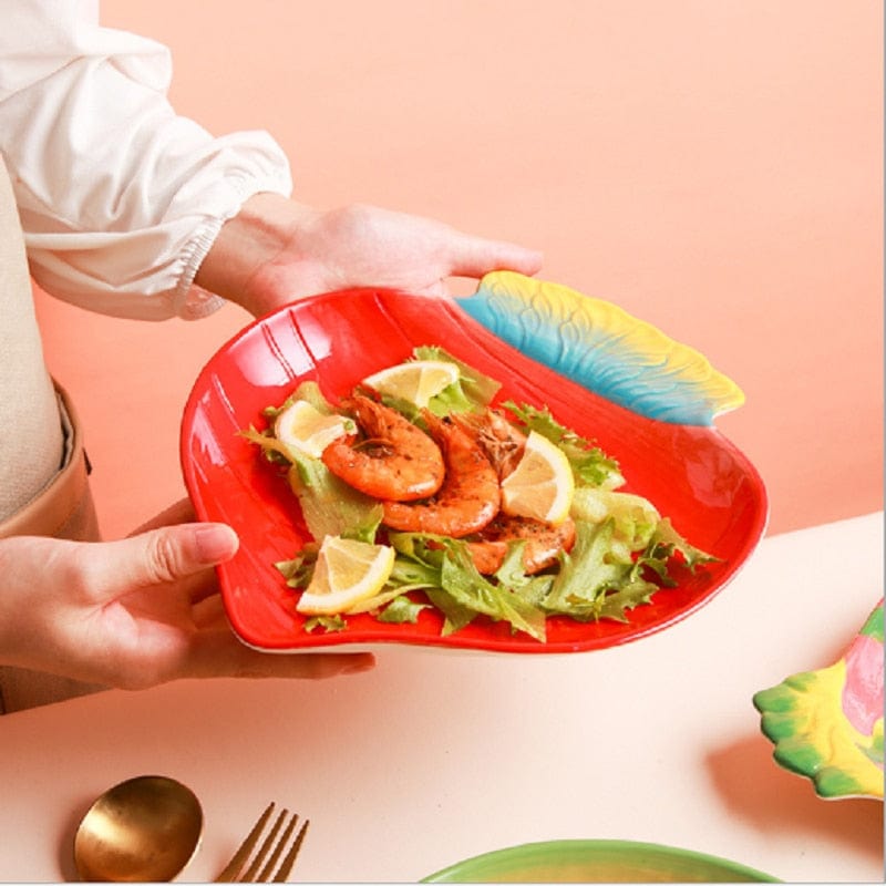 Fruit Shaped Ceramic Salad Plate Creative Cute Household Snack Dish - Wowza