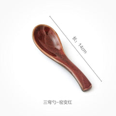 Japanese Tableware Kiln Rice Spoon Soup Spoon Porridge Spoon Household Creative Restaurant Spoons - Wowza