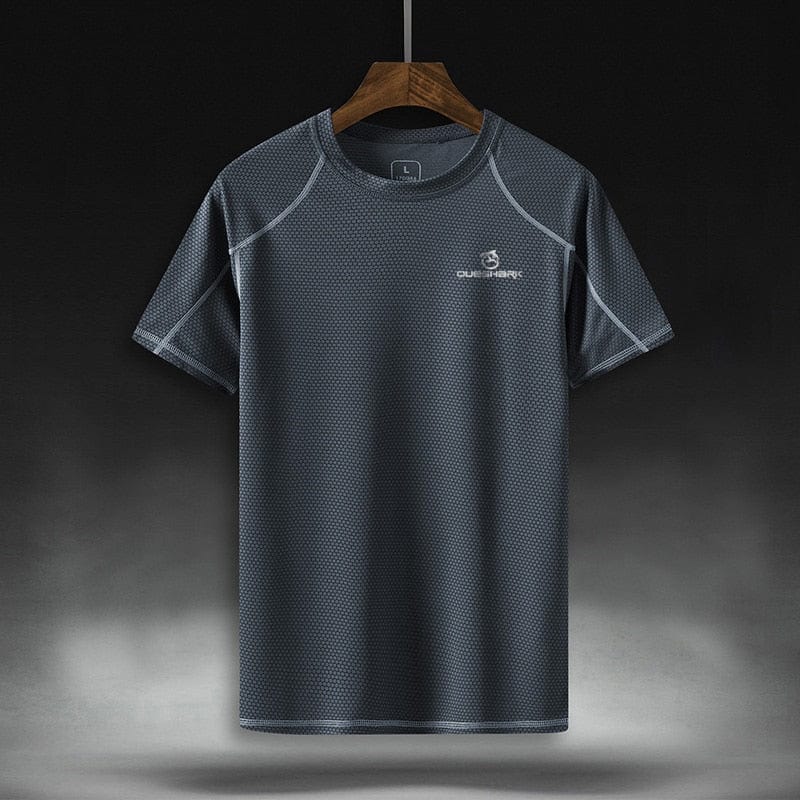 QUESHARK Men Quick Dry Short Sleeve Running T Shirt Breathable Tops T-shirts Fitness Gym Workout Ultrathin Ultralight Sports Tee