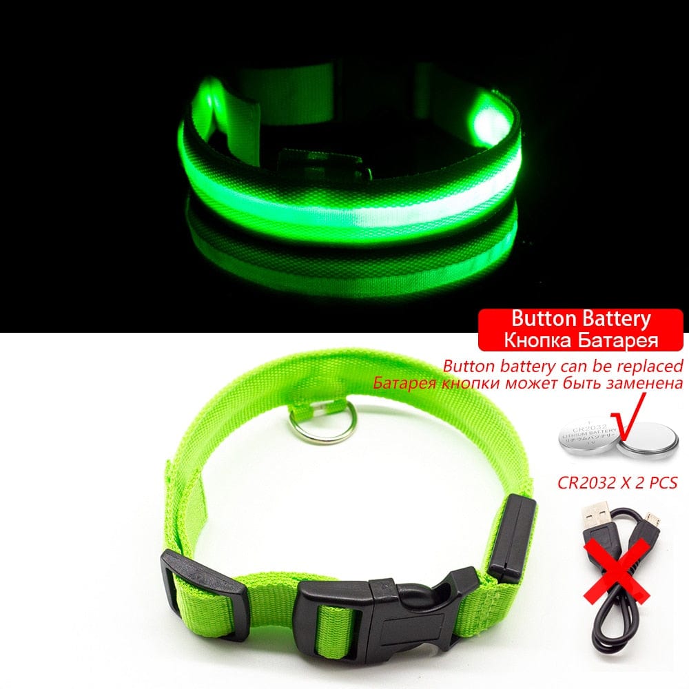 USB Charging/Battery replacement Led Dog Collar Anti-Lost Collar For Dogs Puppies Dog Collars Leads LED Supplies Pet Products - Wowza