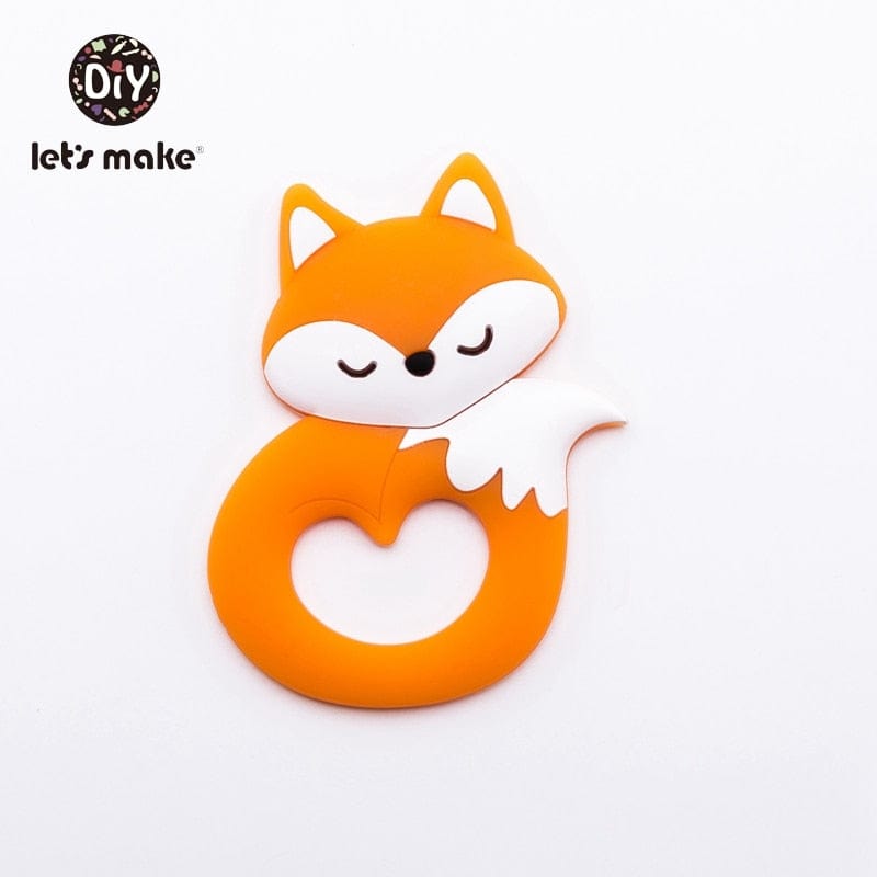 Tiny Rod BPA Free Food Grade Silicone Teethers Cartoon Animals Shape Pacifier Clips DIY Accessories Baby Teething 1pc Let's Make