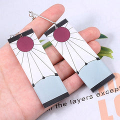 Anime Acrylic Drop Earrings Demon Slayer Kimetsu no Yaiba Blade of Ghost Earings For Women Men Cosplay Jewelry Accessories Gift