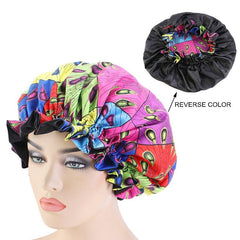 African Pattern Ankara Print Bonnet Women Night Sleep Cap Satin Lining Soft Extra Large Head Wear Ladies Headwrap Hair Care Hat