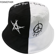 FOXMOTHER New Vintage Hip Hop Paisley Bucket Hats Black Navy Chapeau Femme Caps Gorro Bucket Mens