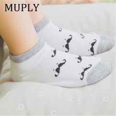 5 Pair/lot Cotton Baby Socks Printing mustache Girls Boys Children Socks Spring Autumn Infant Toddler Kids Socks For 1-3 Year