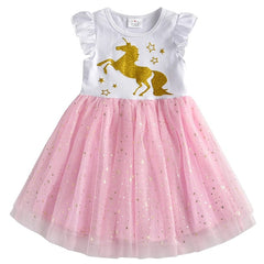 Vestido Infantil Kids Summer Princess Dress Girls Performance Costumes Children Birthday Party School Casual Unicorn Dresses