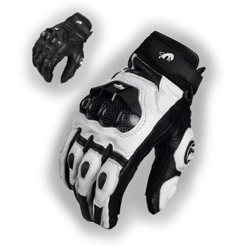 Motorcycle Gloves black Racing Genuine Leather Motorbike white Road Racing Team Glove men summer winter