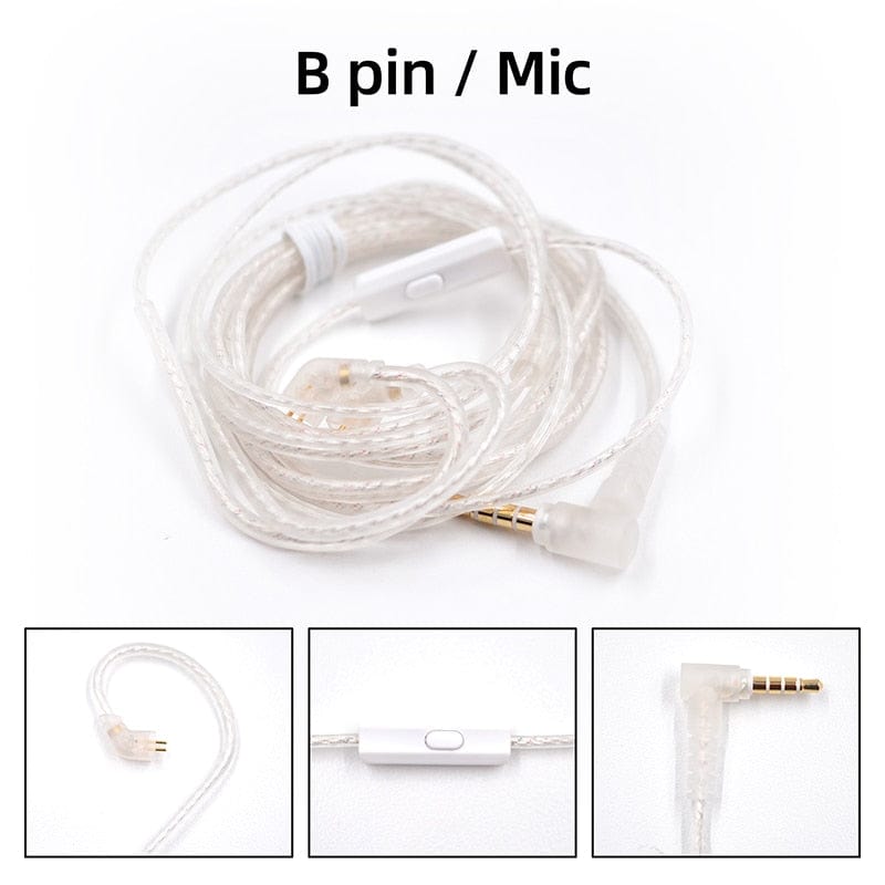 KZ ZS10 ZSN ZEX PRO In Ear Cable High-Purity Oxygen-Free Copper Twisted Upgrade Cable 2pin Cable For KZ ZEX Silver plated Cable