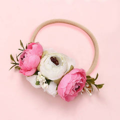 Balleen Shiny Fashion Florals Headband Newborn Baby Elastic Princess Hairbands Child Kids Pearl Fresh Style Cute Headwear Gifts